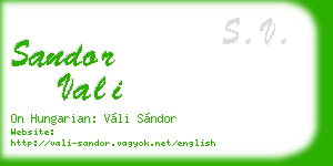 sandor vali business card