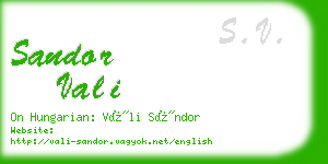 sandor vali business card